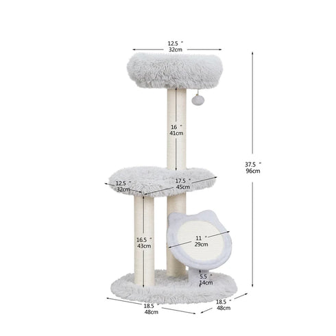 Petpals Rockview 2-Level Cat Tree - Ivory
